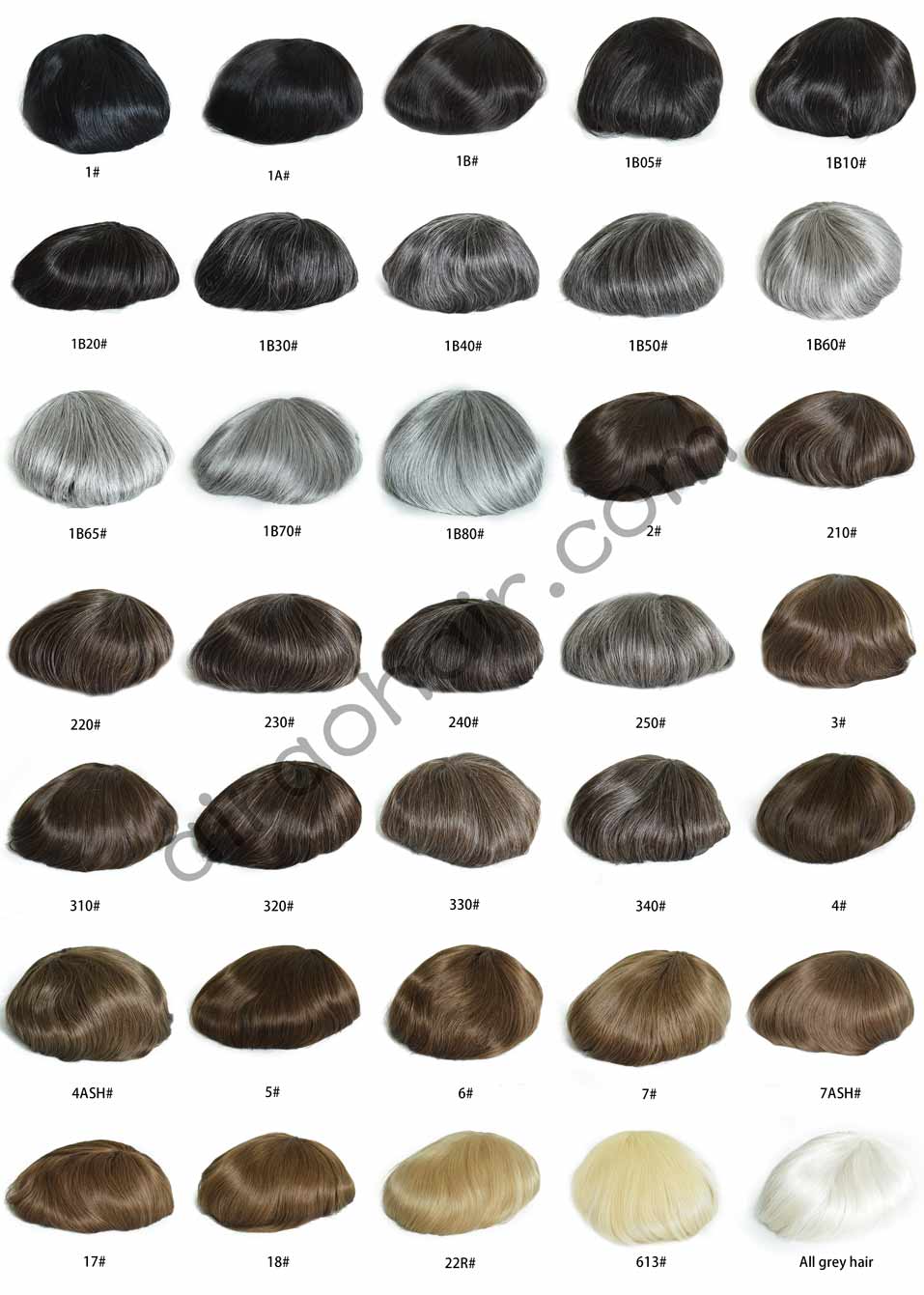 AIRAO HAIR men toupee color chart ring