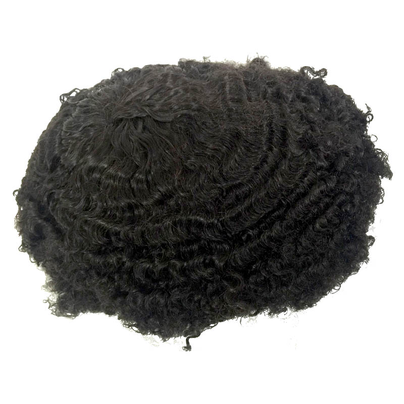 AIRAO HAIR: 8MM Afro Wave Human Hair Mono Lace Men Toupee for African ...