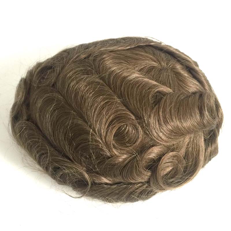 Full Swiss Lace Human Hair Men Toupee With Invisible Bleach Knots