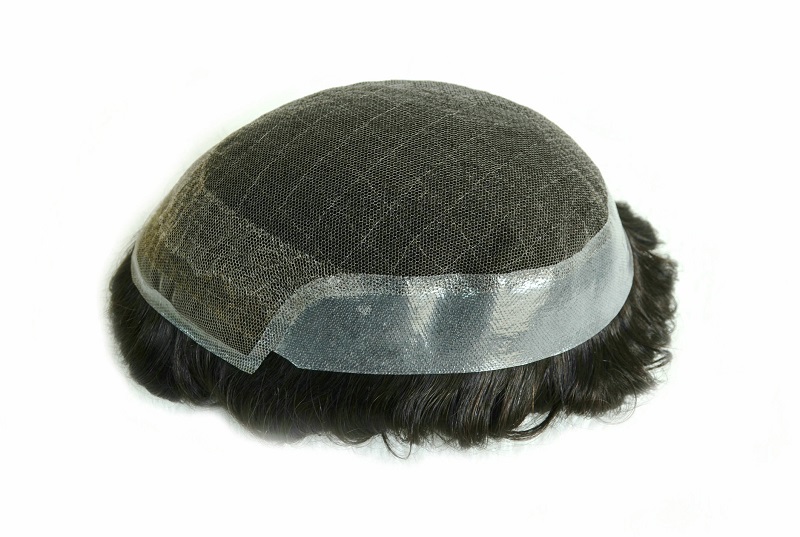 OCT Swiss Lace Men Toupee with 100% Human Hair PU Skin around Back and Side