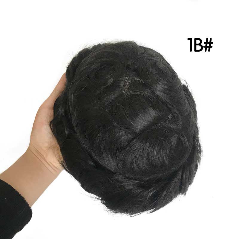 Australia Lace Toupee With PU Skin Around 2 Inch Width Color 1B