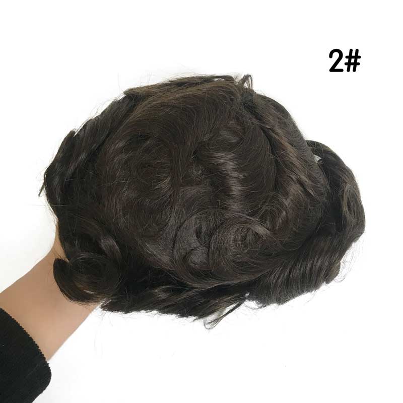 Australia Lace Toupee With PU Skin Around 2 Inch Width Color 2