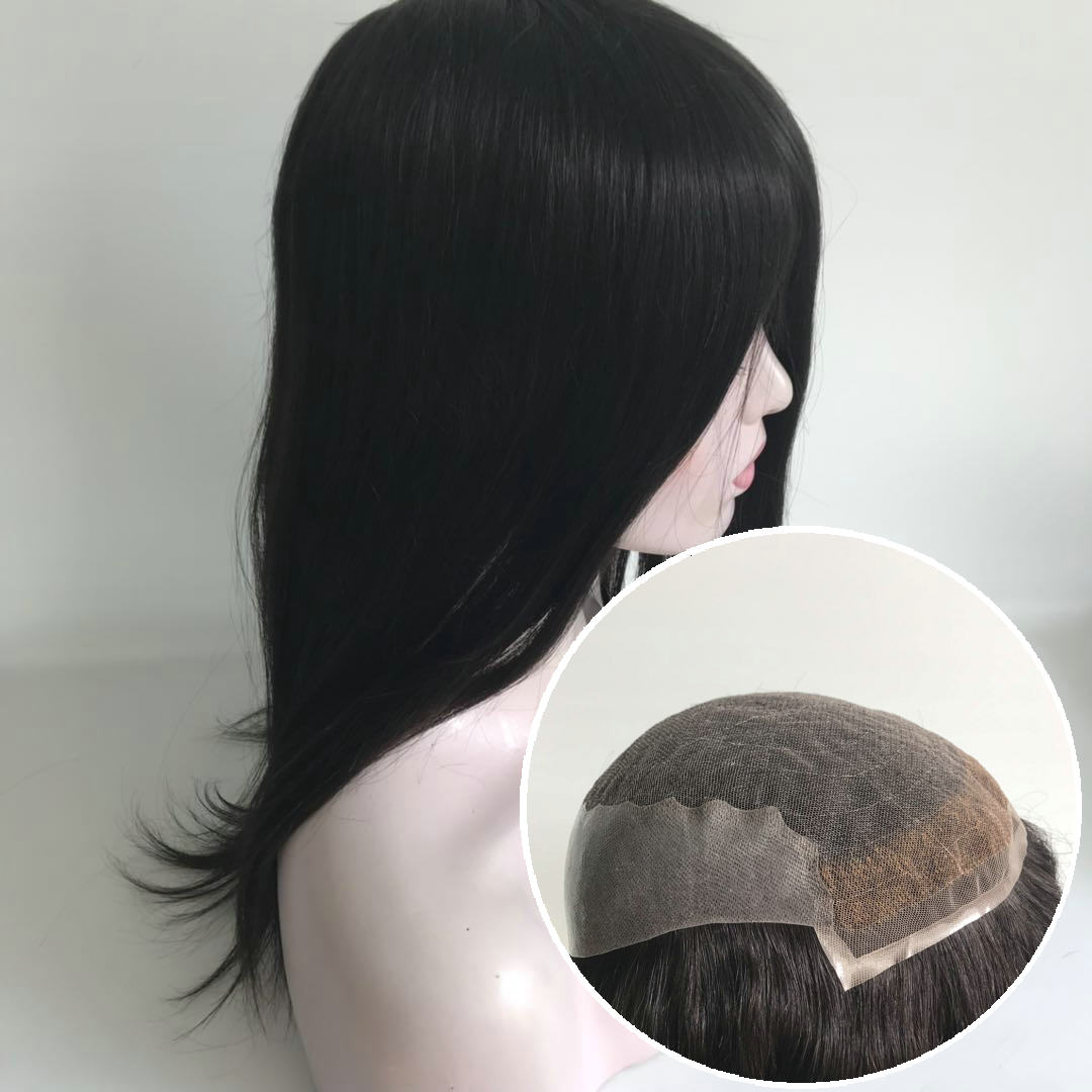 20 Inch Quick Delivery Swiss Lace Human Hair Women Toupee